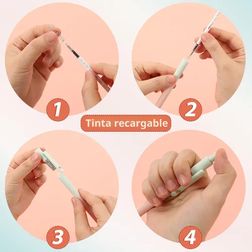 Vista 5 de FIOVER 10 bolígrafos de gel de tinta negra, punta media de 0.028 in, escritura suave, serie de alta gama, lindo bolígrafo para diario, tomar notas