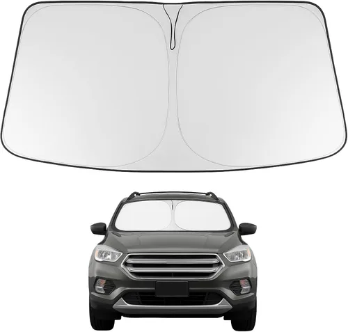 Vista 128 de Proadsy Parasol para parabrisas Rivian R1S 2022-2025 2026 de 4 capas plegable, protector de parasol frontal que bloquea los rayos UV, mantiene