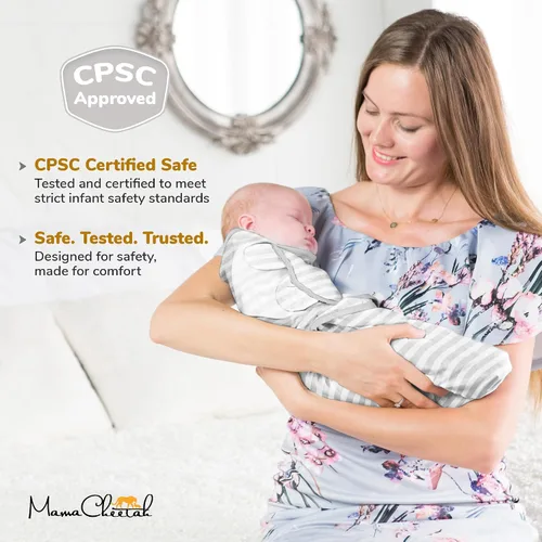 Vista 4 de Mama Cheetah Saco de envolver para bebés prematuros, saco de dormir orgánico para bebés prematuros, manta para envolver prematuros, envolturas