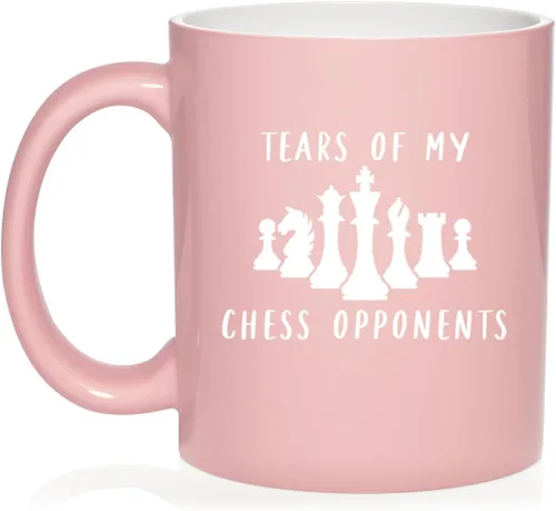 Vista 19 de Daylor Taza de café de cerámica con diseño de los oponentes de las lágrimas de mi ajedrez, regalo para ella, él, amigo, compañero de trabajo