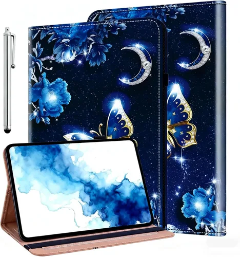 Vista 7 de ALILANG Funda para Samsung Galaxy Tab S5e de 10,5 pulgadas con lápiz capacitivo, a prueba de golpes plegable, negro (black horse)