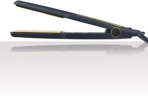 Vista 7 de Plancha de pelo profesional con placas de titanio dorado, 5 ajustes de temperatura, pantalla LCD, negro (1.5 pulgadas)