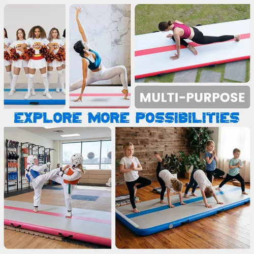 Vista 7 de Tuxedo Sailor Inflatable Gymnastics Tumbling Mat Tumble Track Thickness Floor Mat With Electric Air Pump for