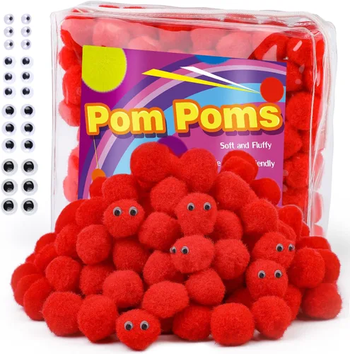 Vista 9 de Veroave Pompones negros, 150 pompones de 1 pulgada para manualidades, bolas de soplo, manualidades y manualidades para decoración de manualidades