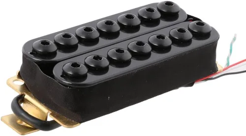 Vista 5 de 2PCS imán de cerámica 7 cuerdas guitarra Humbucker Pickup cuello y puente pastillas negro