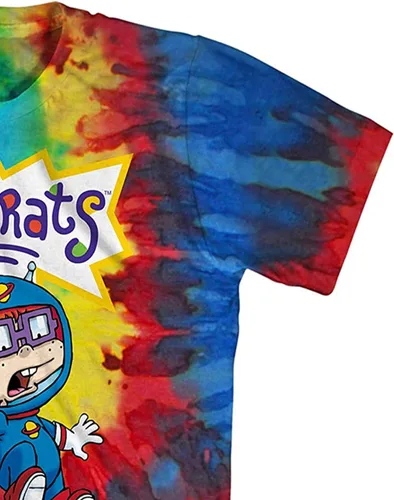 Vista 6 de Nickelodeon Camisa clásica Rewind para hombre - Rugrats, Ren & Stimpy y Hey Arnold Tie Dye