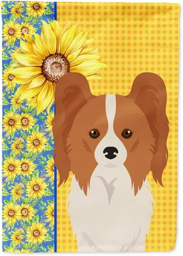 Vista 347 de Caroline's Treasures WDK5313GF Bandera de jardín con diseño de girasoles de verano, color negro y tostado, Airedale Terrier para buzón, bandera