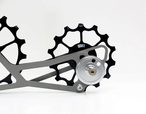 Vista 8 de OSPW - Jaula de sistema de polea de gran tamaño, compatible con SRAM eTap 11S, rodamientos sellados (negro)