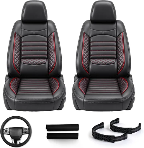 Vista 12 de AOMSAZTO Fundas de asiento para asiento delantero Nissan Frontier 2009-2026 # 014 Negro