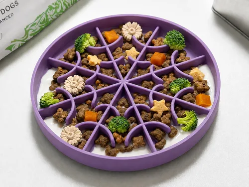 Vista 11 de Cuenco grande de alimentación lenta para perros, bandeja de alimentación de rompecabezas de silicona premium para perros y gatos, cuenco de Cian