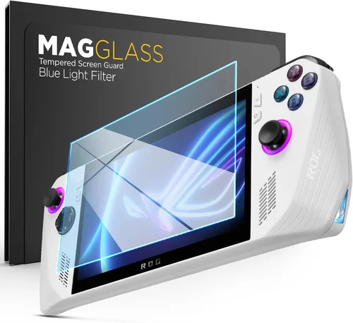 Vista 6 de magglass Protector de pantalla con bloqueo de luz azul para ASUS ROG Ally, protector de pantalla de vidrio templado de cobertura completa