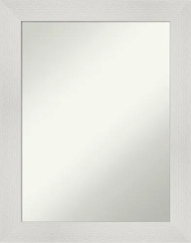 Vista 48 de Amanti Art Espejo de baño plateado para sobre el fregadero, espejo cuadrado de níquel cepillado de 30 x 30 pulgadas, marco moderno grande, se cuelga