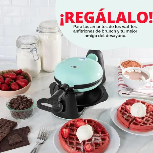 Vista 7 de Dash Máquina de gofres belga Flip - Superficie antiadherente - Máquina giratoria de gofres belga con sistema de calentamiento rápido para desayunos