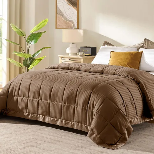 Vista 28 de downluxe - Manta de tamaño King con ribete satinado, edredón ligero alternativo para todas las estaciones, lavable a máquina