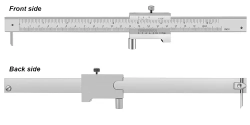 Vista 2 de Calibre Cruzado Paralelo 0-20cm (0-8 pulgadas) con 2 Escribidor de Carburo/Agujas, Calibradores Vernier de Acero Inoxidable, Indicador de Marcado