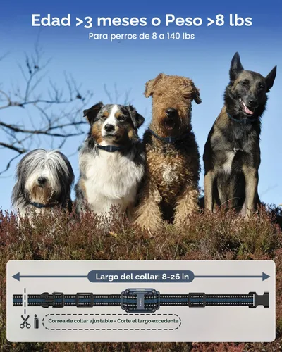 Vista 7 de Collar de Entrenamiento para Perros con 7 Modos de Entrenamiento, Collar de Choque Electrónico para Perros con Control Remoto de 1280M, Collar