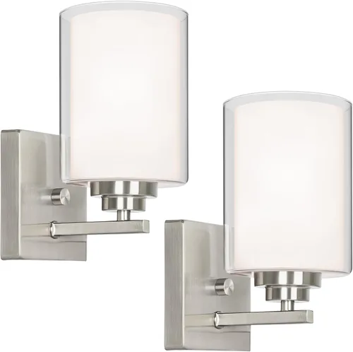 Vista 23 de VerRon Juego de 2 apliques de pared para baño, lámparas modernas de tocador, faroles de montaje de bronce cepillado al óleo, luces de pared