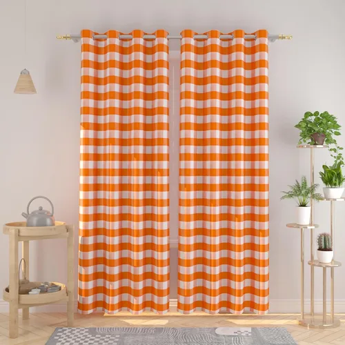 Vista 76 de Cortinas de 24 pulgadas de largo con diseño Buffalo Check Gingham Plaid para ventanas de cocina y baño, tratamiento para ventanas con 2 paneles