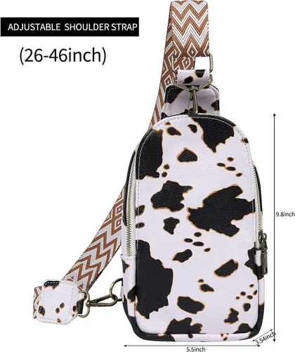Vista 3 de Bolso de pecho para mujer, bolso bandolera pequeño de piel sintética, mochila de hombro para viajes, senderismo