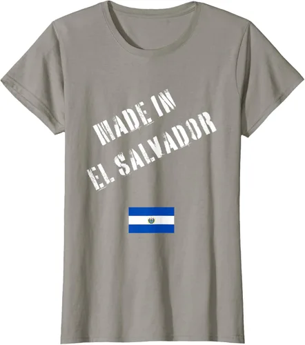 Vista 28 de Camiseta divertida Made in El Salvador con bandera