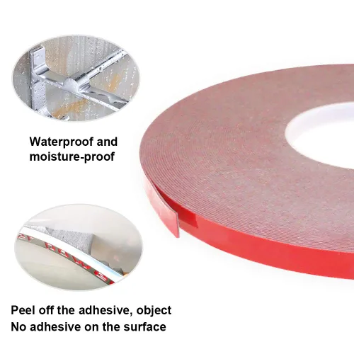 Vista 4 de DGSL Cinta adhesiva de doble cara, 0.59 pulgadas x 108 pies, cinta adhesiva de montaje resistente, cinta de espuma impermeable para tiras de luces