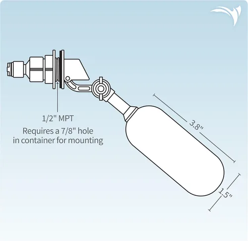 Vista 3 de AquaticLife - Kit de válvula de flotador para sistemas RO y RO/DI Automatically maintains reservoir water level by stopping purified-water flow