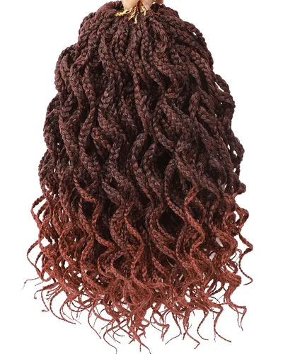 Vista 10 de Trenzas de caja Goddess de 150 hebras, cabello rizado de 8 pulgadas, trenzas de ganchillo pretrenzadas, trenzas de ganchillo pretrenzadas, trenzas