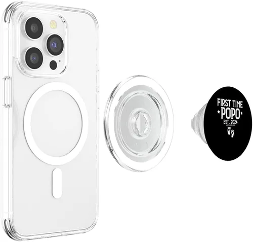 Vista 4 de First Time Popo Grandpa Est 2024 New Grandparents Est.2024 PopSockets MagSafe PopGrip for iPhone