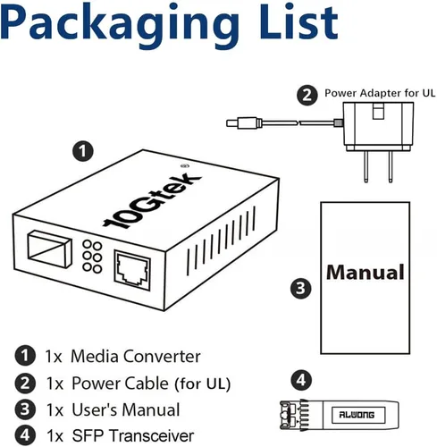 Vista 5 de Convertidor de medios Gigabit Ethernet con módulo SFP 1000 Base-SX