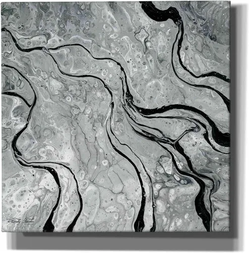 Vista 4 de Epic Graffiti 'Abstracto en gris V' por Cindy Jacobs, arte de pared en lienzo, 12 x 12 pulgadas