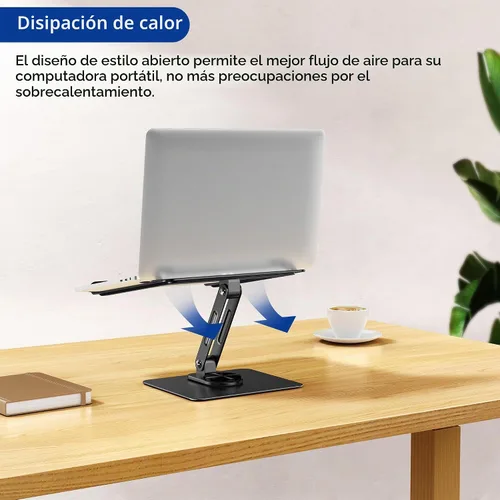 Vista 3 de BESIGN LS12 - Soporte de laptop con base giratoria de 360°, soporte ergonómico ajustable para notebook, soporte elevador para computadora compatible