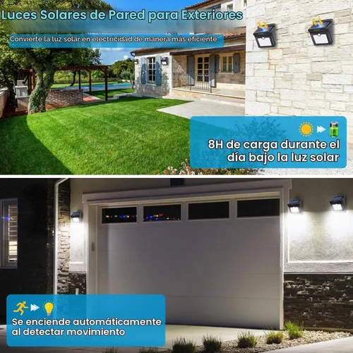 Vista 5 de Luposwiten Luces solares para exteriores, 28 LED, luces solares con sensor de movimiento con ángulo de movimiento de 125°, impermeable, IP65 28LED-4P