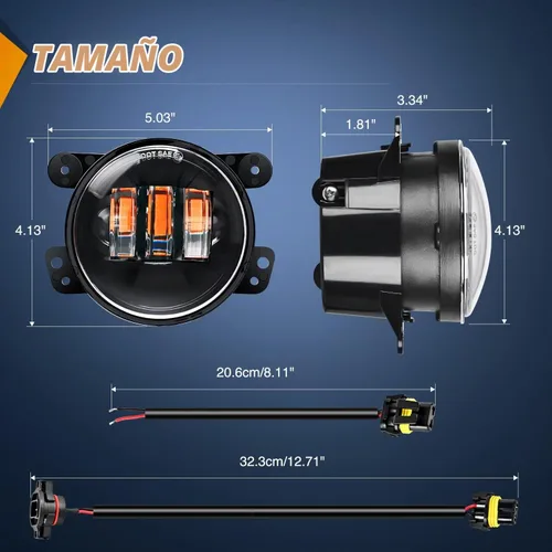 Vista 6 de Nilight Conjunto de Luces LED de Niebla de 4 Pulgadas Compatible con 2007 2008 2009 2010 2011 2012 2013 2014 2015 2016 2017 2018 Jeep Wrangler JK