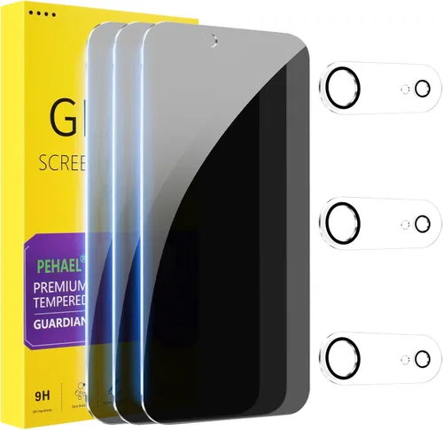 Vista 23 de PEHAEL Paquete de 2 protectores de pantalla de privacidad para iPhone 11 Pro Max/iPhone Xs Max, película de vidrio templado antiespía, dureza 9H