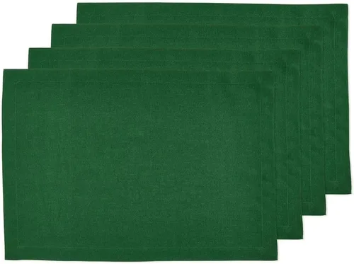 Vista 107 de Solino Home Juego de 4 manteles individuales blancos de 100 % lino puro de 14 x 14 pulgadas para invierno, San Valentín, primavera, Pascua, Fete