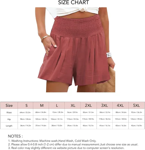 Vista 5 de TOPINCN Pantalones cortos deportivos con cintura elástica para mujer, pantalones cortos de entrenamiento para correr, fitness, yoga, Rojo ladrillo