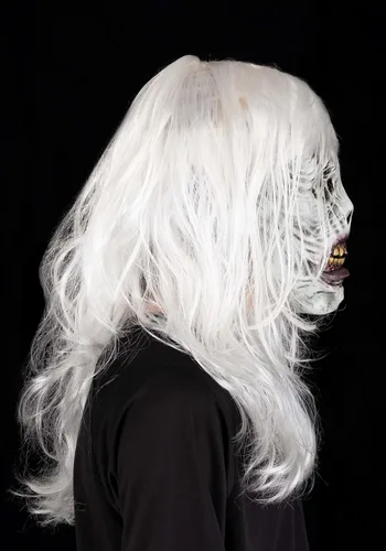 Vista 6 de Fun Costumes Máscaras inmortales de látex de bruja miserable para adultos, máscara de cabeza completa realista aterradora máscara de Halloween