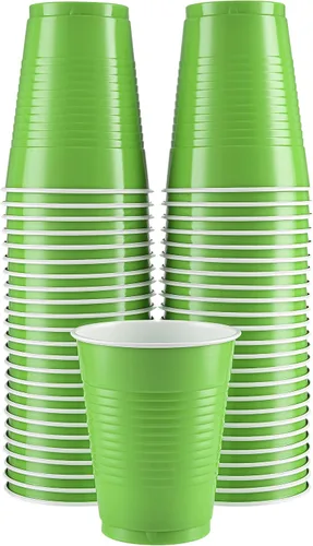 Vista 15 de Amcrate Vasos desechables, vasos de plástico negros de 18 onzas, fuertes y resistentes para bodas, Navidad, Halloween, paquete de 50