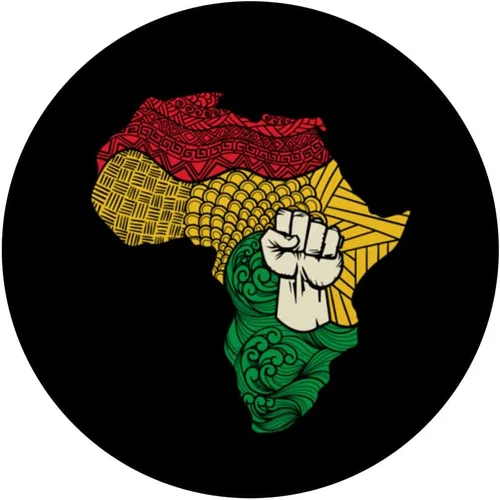 Vista 3 de Africa Map Rising Hand Juneteenth African Pride Freedom PopSockets Swappable PopGrip