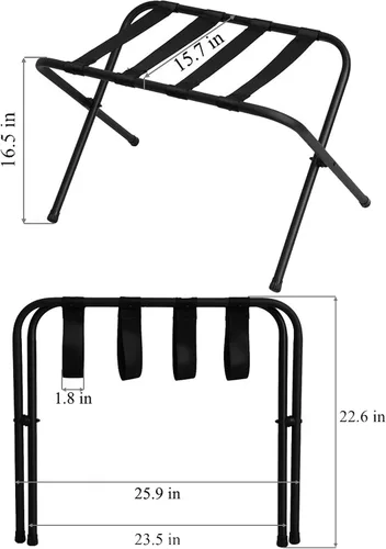 Vista 4 de Mabel Home Portaequipajes plegable de metal negro