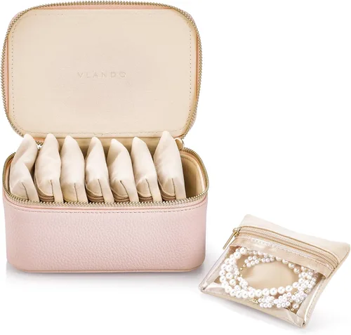 Vista 8 de VLANDO - Bolsa de viaje para joyería, 12 bolsas de terciopelo con A.12 PCS transparente