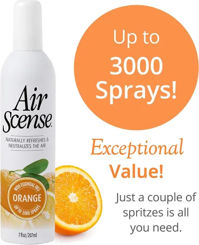 Vista 5 de Air Scense Ambientador desodorante en aerosol para baño y hogar, aceites esenciales, variedad natural (naranja, lavanda, lima y vainilla), 7 onzas
