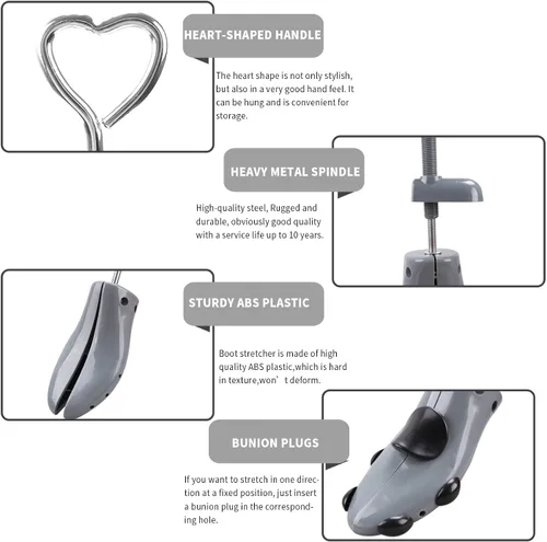 Vista 3 de Parts3A Estirador de zapatos para hombres y mujeres, estirador de botas, ajustable en 4 direcciones para estirar el ancho de la longitud
