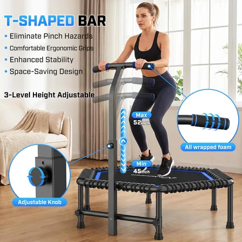 Vista 6 de ANCHEER Rebotador de trampolín de 50 pulgadas para adultos, interior/hogar