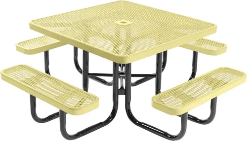 Vista 52 de COATEDOUTDOORFURNITURE Mesa de picnic cuadrada de 46 pulgadas, expandida, color negro