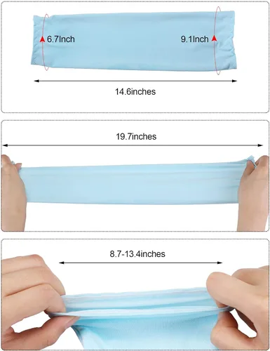 Vista 2 de 8 pares de mangas de enfriamiento unisex con protección UV para brazo de seda de hielo