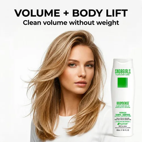 Vista 4 de SNOBGIRLS BODYDENSE - Champú voluminizador para cabello fino o flácido - Limpiador ligero sin sulfatos con ceramidas y aceite de argán - Fórmula