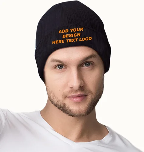 Vista 4 de Gorro personalizado para hombre, diseño de gorro personalizado, tu propio sombrero de punto personalizado