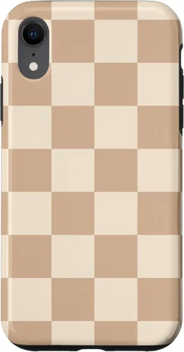 Vista 49 de Funda de tablero de ajedrez marrón beige claro para iPhone 14 Pro