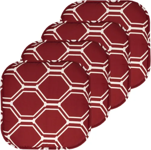 Vista 120 de Sweet Home Collection Cojines de espuma viscoelástica para silla, antideslizantes, diseño de panal de abeja, 16 x 16 pulgadas, paquete de 2